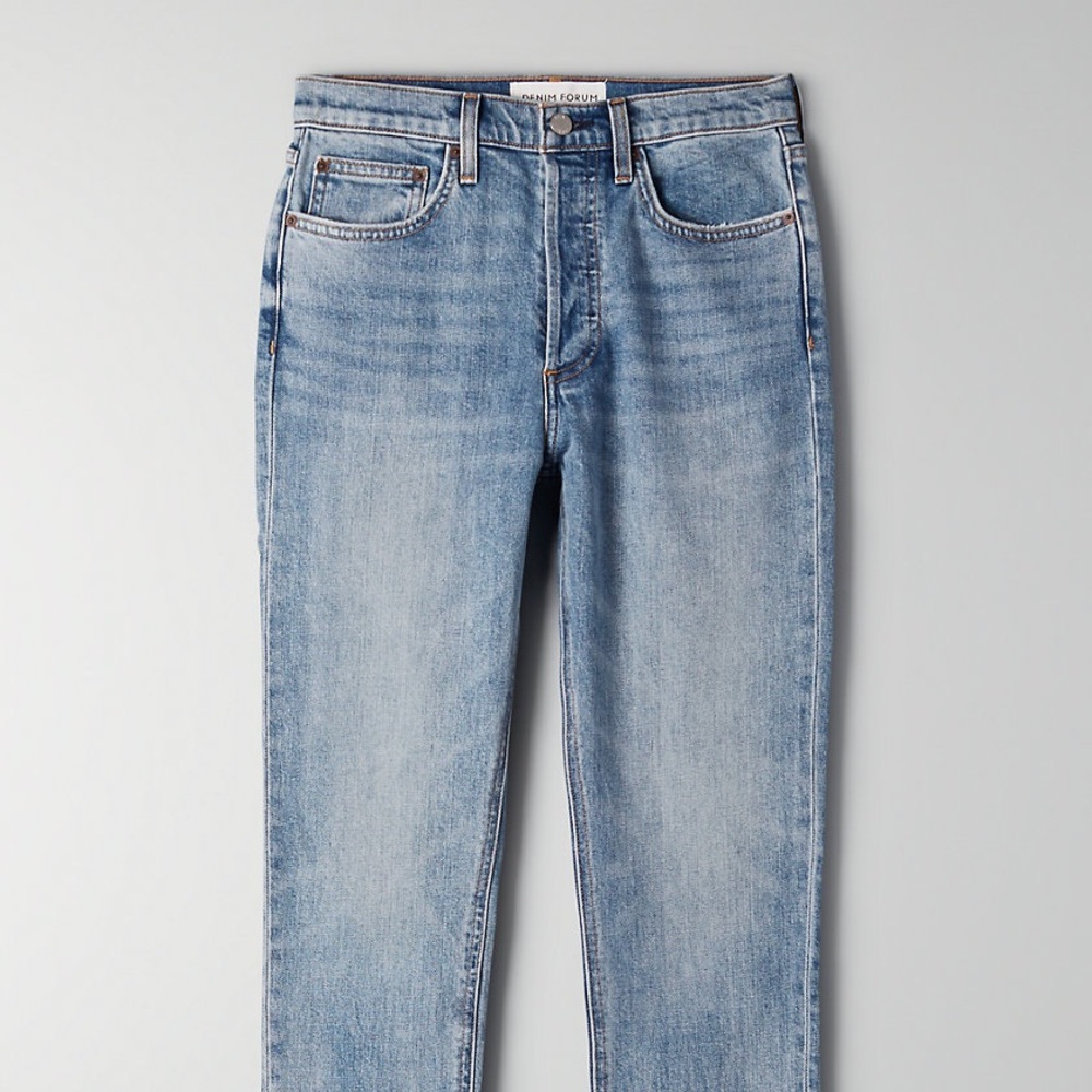 Denim Forum Light Blue High-Rise Straight Jeans